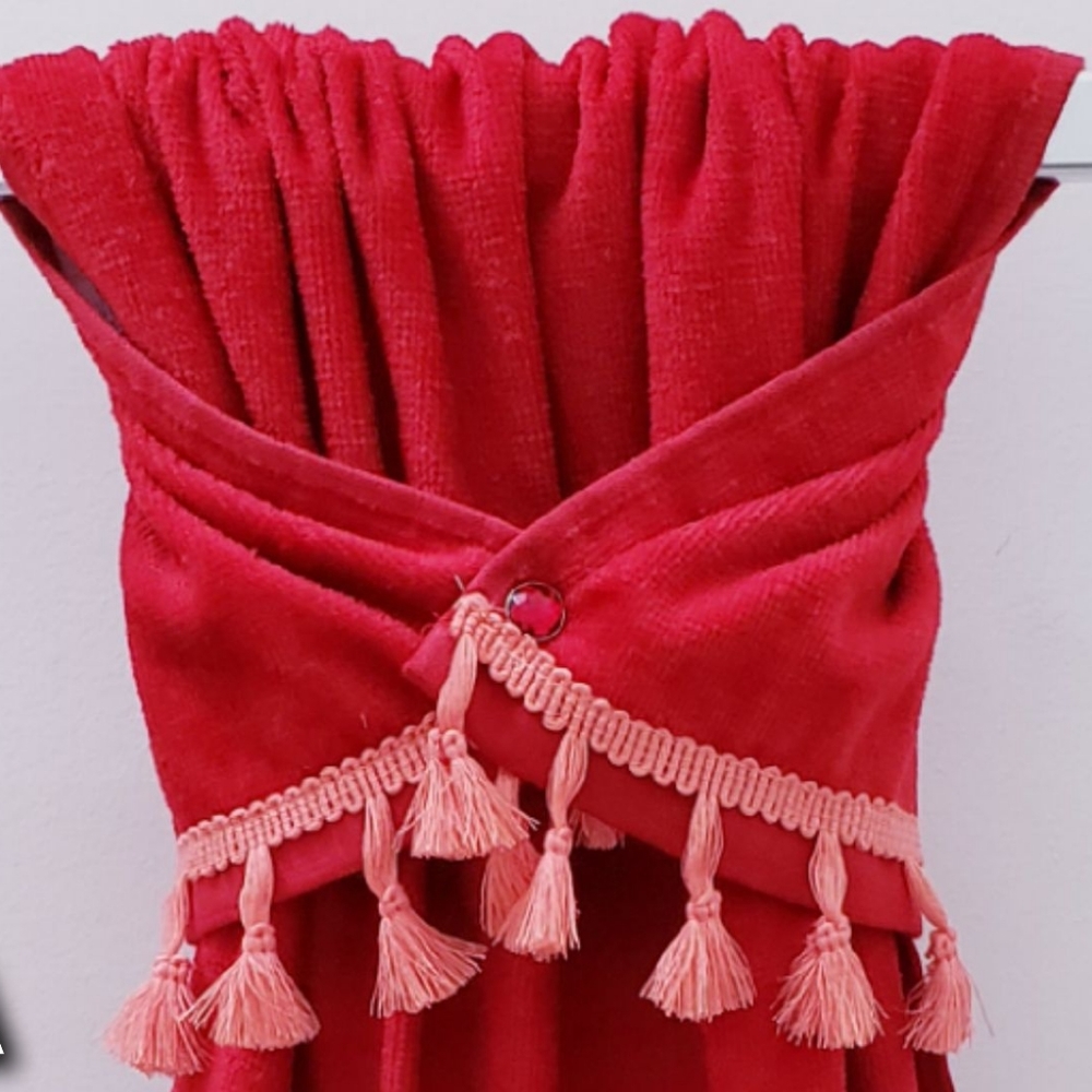 🩵NEW!❄️#9140-A■Valentine's themed Hang'N'Snap Hand Towel 🤍RED JEWEL snap - Picture 3 of 6